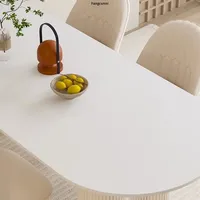 Ensemble table et chaises de salle à manger pour petit appartement, style crème minimaliste moderne, style français, luxe léger, îlot pliable, 4 places, en bambou