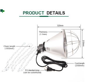 <span class=keywords><strong>Réflecteur</strong></span> de lumière infrarouge en aluminium argenté personnalisé HPS E27 ILR001, capot <span class=keywords><strong>réflecteur</strong></span> durable pour système de clôture <span class=keywords><strong>électrique</strong></span> agricole - Product Image 5