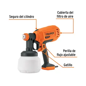 Truper 330 W pistola di vernice elettrica portatile 220V industriale di grado artigianale fatta di tipo di alimentazione a pressione di plastica - Product Image 2