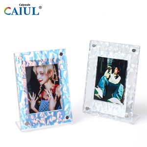 3 Inch Magnet Acrylic Hollow <strong>Photo</strong> <strong>Frame</strong> Ins Style Fashion Corrugated Transparent <strong>Photo</strong> Stand Made Plastic - Product Image 6