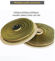 Clous de palettes pour toiture en acier galvanisé jaune à double tête, tige en fer lisse, type anneau, pointe aiguë, longueur 3/4-2 pouces, 14-16 degrés