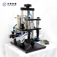 Machine de remplissage de bouteilles de parfum liquide à 2 têtes pour eau chimique, lait, alcool, éthanol, jus de javel, détergent, savon pétillant