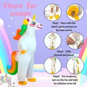 Cosplay Đảng trang phục halloween Inflatable trang phục Unicorn Inflatable phù hợp với thổi lên trang phục cho người lớn