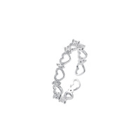 Nuevo anillo de dedo abierto de corazón hueco de Plata de Ley 925, diseño Simple, joyería Unisex, regalos de bodas, aniversarios de fiesta, venta al por mayor