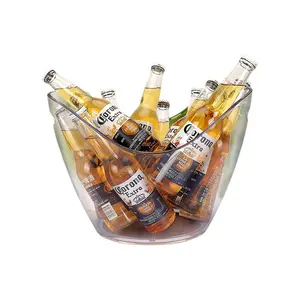 派对用便携式派对塑料圆形冰桶葡萄酒香槟冷却器桶带手柄啤酒瓶冷水机桶