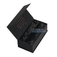 Petite boîte magnétique personnalisation couleur noire papier écologique fait portefeuille boîtes d'emballage cadeau pour les entreprises de marque