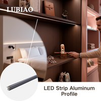Profilé en aluminium LED encastré pour éclairage de meubles de luxe, profilé en aluminium pour bande LED ultra compact, finition grise YB1018-32