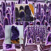 Paire de géodes d'améthyste violette naturelle du Brésil, cristaux d'améthyste en forme d'ailes de papillon, pierres de quartz pour la décoration intérieure