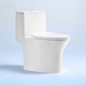 Inodoro de Cerámica Moderno de Una Pieza con Doble Descarga de Arrow Factory, Sifónico, con Trampa en S, Montaje en Suelo, Superficie Esmaltada Autolimpiable, PP Suave - Product Image 1