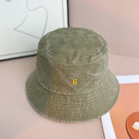 Topi Bucket Vintage Premium Dicuci dan Diberi Efek Usang dengan Logo Bordir Kustom Gaya Hip Hop Street Style Unisex Pria Wanita Grosir