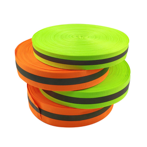 Huỳnh quang màu vàng màu xanh lá cây phản chiếu Polyester Vải BĂNG BĂNG sọc trang trí cho túi giày quần áo - Product Image 1