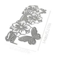 Matrice de découpe en acier inoxydable pour scrapbooking DIY, motif fleur et papillon ajourés, style moderne et simple, pour gravure métallique et artisanat