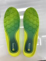 Sol dalam sepatu olahraga unisex hijau, empuk, elastis, menyerap guncangan, meredakan tekanan, penyangga lengkung kaki, bernapas, terbuat dari PU, nyaman