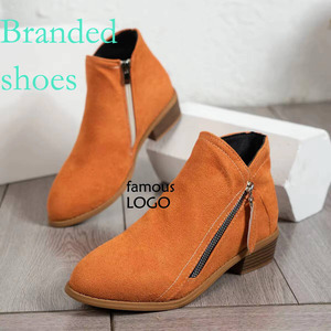 Mujer Invierno Nuevo Tacón bajo Color sólido Low-Top con punta redonda Punto Cremallera lateral Tamaño grande - Product Image 4