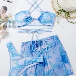 Fashion Style Custom Sexy 3 Piece <b>Set</b> Womens <b>Bikini</b> <b>Push</b> <b>up</b> Print Swimwear Spandex/Polyester Quick Dry - Product Image 3