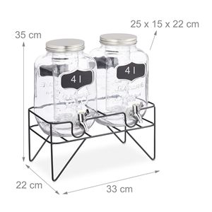 Chất lượng cao 4L * <span class=keywords><strong>2</strong></span> Kính đồ uống Dispenser với Infuser với kim loại đứng - Product Image 3