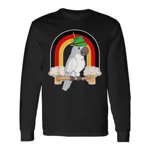 Camiseta de manga larga Cockatoo Beer Oktoberfest Parrot para adultos, unisex, con cuello redondo, impresión digital - Product Image 1