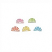 Kerajinan Makanan Resin Mini Iris Jeruk Warna-warni 100 Pcs untuk Rumah Boneka, Miniatur Artistik, Taman Peri, Lanskap