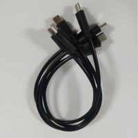 Cable TPC de 60W 3A de Carga Rápida, 0.3m, Negro, Doble Cabeza Tipo-C para Computadora y Cámara