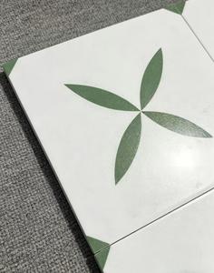 กระเบื้องปูพื้นพอร์ซเลนเต็มแผ่นขนาด 300x300 มม. ดีไซน์แบบชนบท ผิวด้าน สีขาวเขียวอ่อน ความสดใสสูง ไม่ทำให้ห้องดูน่าเบื่อ - Product Image 3