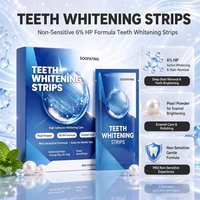 Individuelles Logo Verpackung OEM ODM Private Label 6% HP & Perlenpulver Zahnaufhellungsstreifen entfernen sanft Oberflächenflecken für strahlendere Zähne