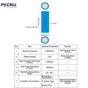 16000mAh pin 3.<span class=keywords><strong>6V</strong></span> CC kích thước pin <span class=keywords><strong>Lithium</strong></span> er261020 - Product Image 2