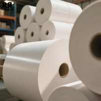 Rouleaux Jumbo de Vinyle Blanc Auto-Adhésif 60-80gsm Papier de Libération en Silicone Glassine Autocollants Thermofusibles Sensibles à la Pression Unique