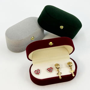 กล่องใส่เครื่องประดับกล่องของขวัญหรูหรากำมะหยี่ไข่มุกกล่องเครื่องประดับกระเป๋าแหวนต่างหูวัสดุผสมระดับพรีเมียม - Product Image 1