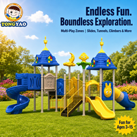 Équipement de terrain de jeu extérieur le plus vendu, ensemble balançoire et toboggan en PVC plastique pour enfants, pour jardin, usage éducatif et scolaire