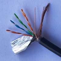 Cable de comunicación para exteriores con doble revestimiento SFTP Cat5e, cable de red LAN con blindaje, cable Cat5e de cobre sólido CCA de 300m