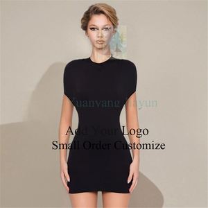 <span class=keywords><strong>เสื้อ</strong></span>เชิ้ตกระโปรงแฟชั่นผ้าฝ้ายริบคุณภาพสูง พิมพ์ลายสกรีน <span class=keywords><strong>เสื้อ</strong></span>ยืดแขนสั้นเรียบง่าย ชุดเดรสลำลองฤดูร้อนสำหรับผู้หญิง - Product Image 3