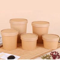 Pot à glace double paroi en papier PE/PLA avec couvercle, anti-fuite, pour crème glacée, soupe, nouilles, biscuits - Fabrication usine