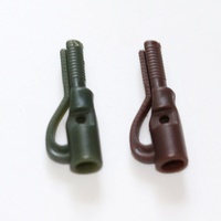 Kit d'accessoires de pêche à la carpe en plastique vert et marron, style européen, pour montage de sécurité, avec clips de plomb de sécurité, vente en gros