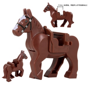 Oud Montuurzadel (Verbrede Versie) Oorlogspaardzadel Bruin Wit + Zwart Bouwsteen Speelgoed 3002 3003 3004 3005 3006 (Pa01037)