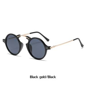 Gafas de sol Steampunk personalizadas con montura pequeña para mujer, lentes redondas negras de PC, protección UV400, estilo Instagram, moda urbana - Product Image 4