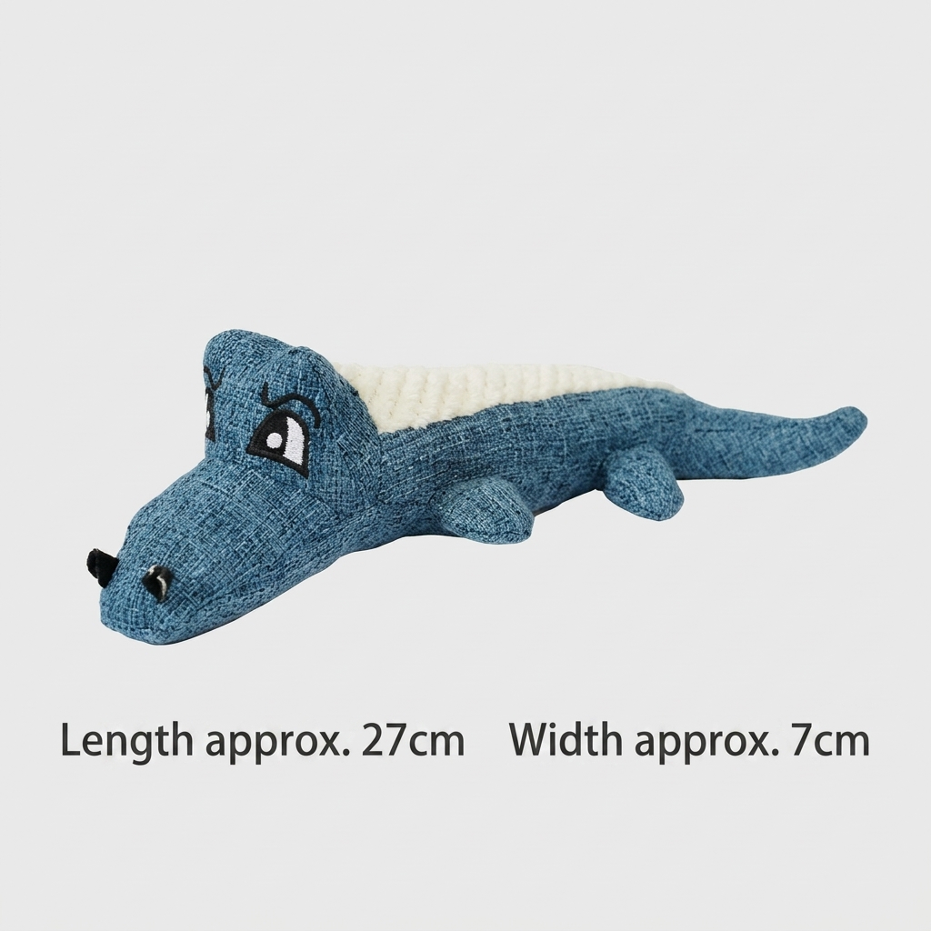 Jouet à grille de maïs crocodile bleu denim