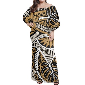 Abaya POD de Diseño Personalizado, <span class=keywords><strong>Elegante</strong></span> Vestido de Oficina con Estampado Floral Natural Ecológico de Estilo Tribal Polinesio para Mujeres Musulmanas - Product Image 1