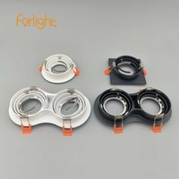 Spot en métal mr16 gu10 led ampoule boîtier double cadre carré downlight réglable mr16 boîtier led luminaires