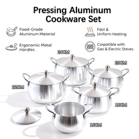 Ensemble de casseroles de cuisine en aluminium de forme ventrue 16/18/20/22/24 cm