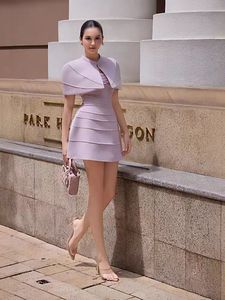 In-stock dresses A design and elegant sheath dress featuring pleated cape with <strong>spaghetti</strong> <strong>strap</strong> women short party dress - Product Image 2
