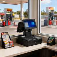 Terminal de paiement tactile double écran 15,6 pouces pour restaurant et commerce de détail, système POS de caisse avec support de bureau