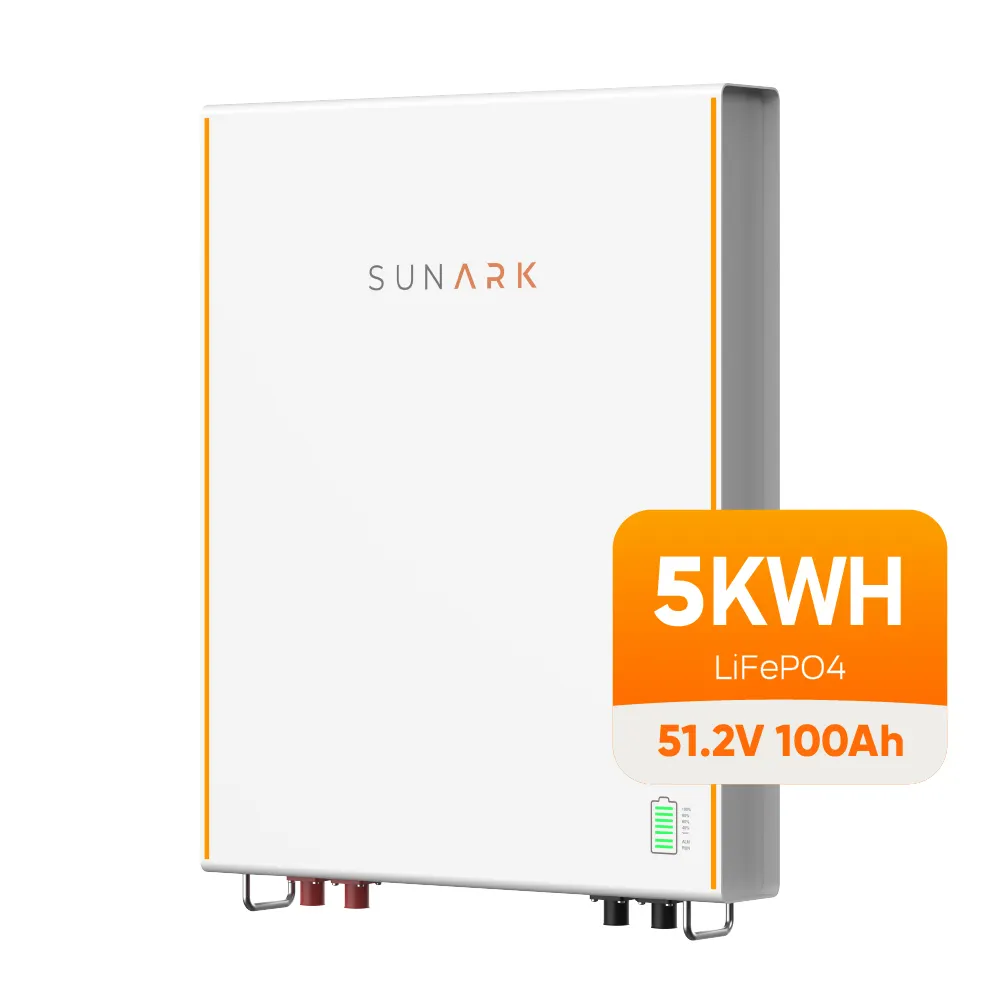 Sunark Lifepo4 بطارية 100 أمبير/ساعة 5 كيلو وات 51.2 فولت بطارية ليثيوم رفيعة لتخزين الطاقة الشمسية