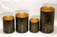 Ensemble de quatre porte-bougies créatifs en fer, finition or noir, design personnalisé fait main, décoration de la maison, festive