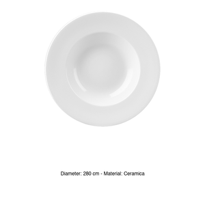 Bol à pâtes profilé Ø 28 cm Intérieur Ø 17,5 cm Céramique blanche Churchill Whvwbl - Product Image 3