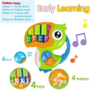Jouets musicaux pour clavier de <span class=keywords><strong>piano</strong></span>, 2 pièces, avec lumières et musique, poisson et oiseau, cadeaux éducatifs d'apprentissage - Product Image 3