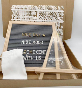 Mini caballete de madera para niños, soporte de <span class=keywords><strong>mesa</strong></span> con letras de fieltro, 18x24cm - Product Image 6