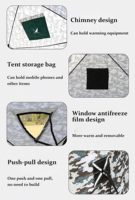 Tente de pêche sur glace imperméable pour le camping en plein air en hiver, hexagonale, une chambre, tissu Oxford 210D, ouverture automatique rapide, portable