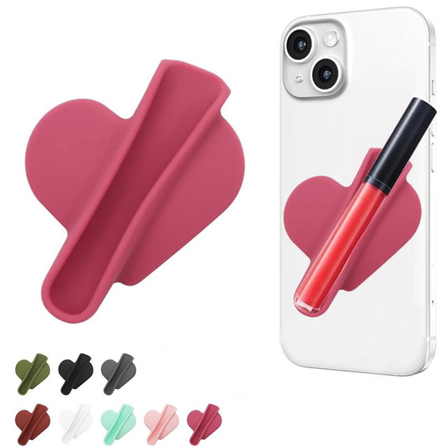Private Model Silicone Suction Cup Lip Gloss Holder Adsorption for IPhone Lip Treatment Lipstick Cover for Mobile Phone Cases