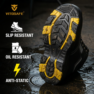 Chaussures <span class=keywords><strong>de</strong></span> <span class=keywords><strong>sécurité</strong></span> VITOSAFE pour hommes et femmes |   Chaussures <span class=keywords><strong>de</strong></span> travail sportives légères en cuir véritable avec embout en acier, antidérapantes - Product Image 3