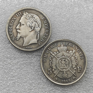 Pièces de monnaie commémoratives de style antique de 5 francs de France 1861-1866, cadeaux, décoration de la maison - Product Image 6